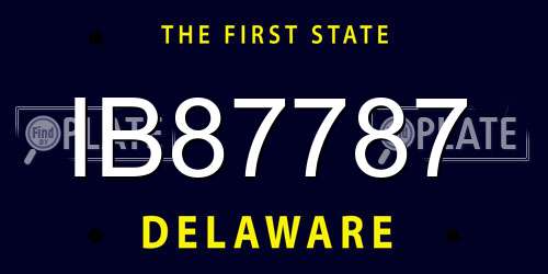 IB87787 Delaware License Plate