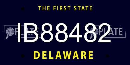 IB88482 Delaware License Plate