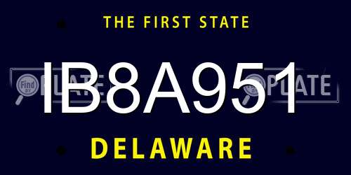 IB8A951 Delaware License Plate