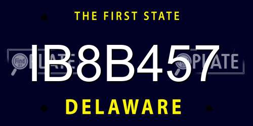IB8B457 Delaware License Plate