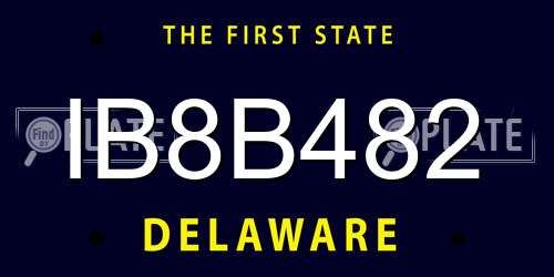 IB8B482 Delaware License Plate