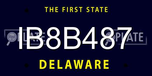 IB8B487 Delaware License Plate