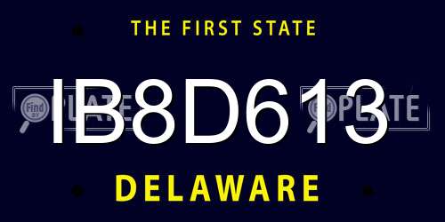 IB8D613 Delaware License Plate