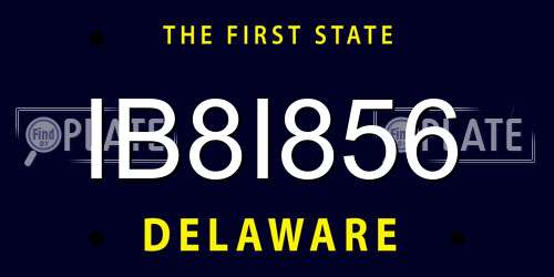 IB8I856 Delaware License Plate