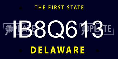 IB8Q613 Delaware License Plate