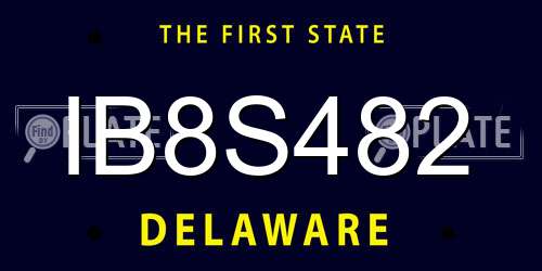 IB8S482 Delaware License Plate