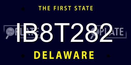 IB8T282 Delaware License Plate
