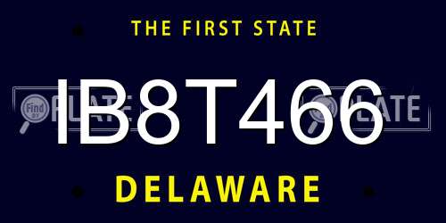 IB8T466 Delaware License Plate