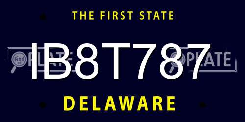 IB8T787 Delaware License Plate