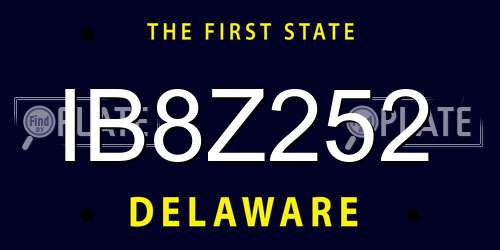IB8Z252 Delaware License Plate