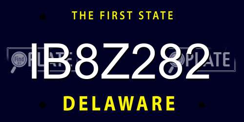 IB8Z282 Delaware License Plate