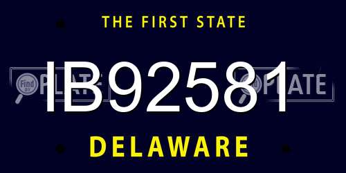 IB92581 Delaware License Plate