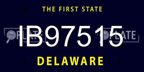 IB97515 Delaware License Plate