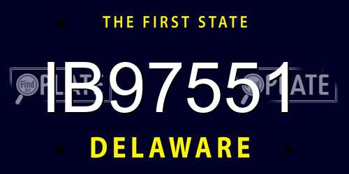IB97551 Delaware License Plate