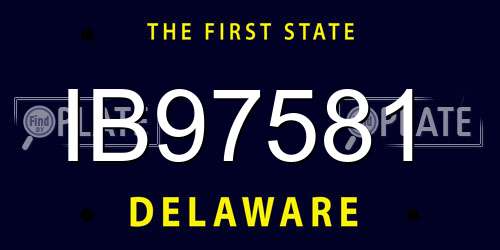 IB97581 Delaware License Plate