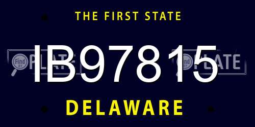 IB97815 Delaware License Plate