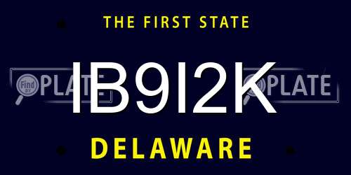IB9I2K Delaware License Plate