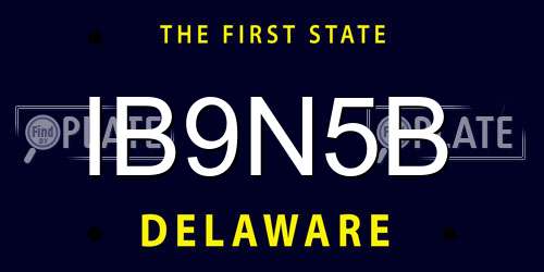 IB9N5B Delaware License Plate