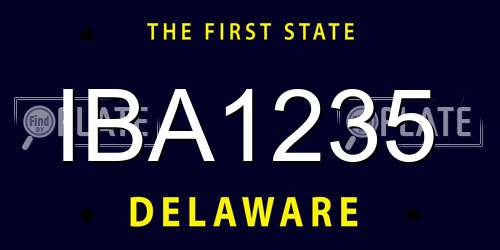 IBA1235 Delaware License Plate