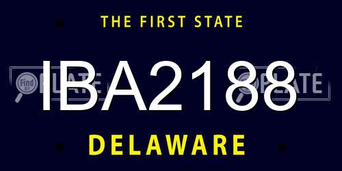 IBA2188 Delaware License Plate