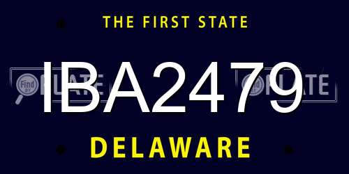 IBA2479 Delaware License Plate