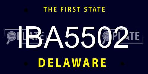 IBA5502 Delaware License Plate