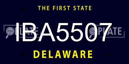 IBA5507 Delaware License Plate