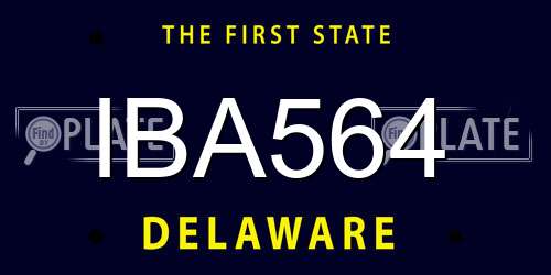 IBA564 Delaware License Plate