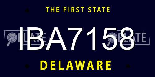 IBA7158 Delaware License Plate