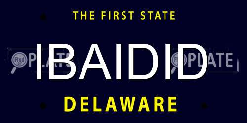 IBAIDID Delaware License Plate