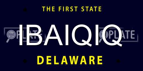 IBAIQIQ Delaware License Plate