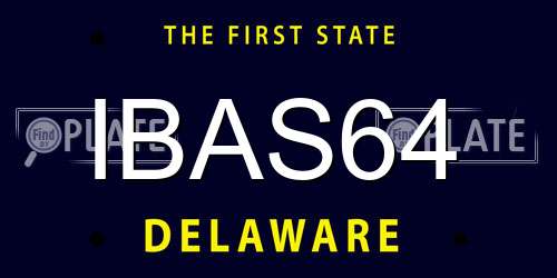 IBAS64 Delaware License Plate