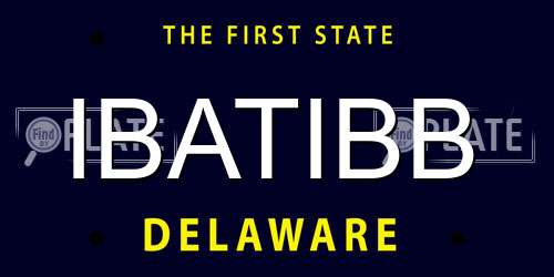 IBATIBB Delaware License Plate