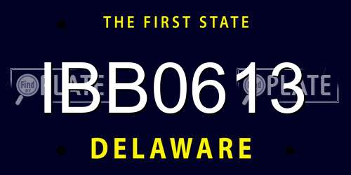IBB0613 Delaware License Plate