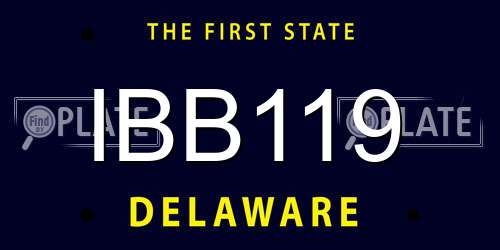 IBB119 Delaware License Plate
