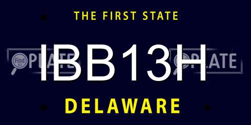 IBB13H Delaware License Plate