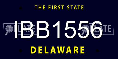 IBB1556 Delaware License Plate