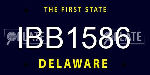 IBB1586 Delaware License Plate
