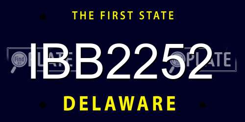 IBB2252 Delaware License Plate