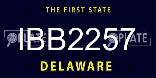 IBB2257 Delaware License Plate
