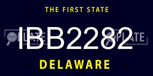 IBB2282 Delaware License Plate