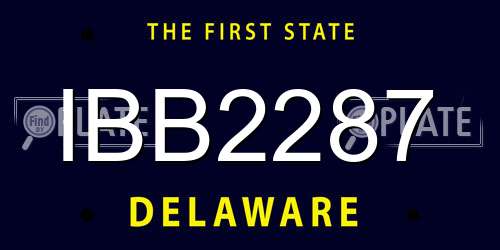 IBB2287 Delaware License Plate