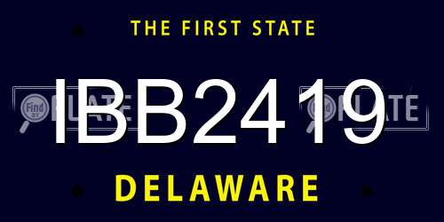 IBB2419 Delaware License Plate