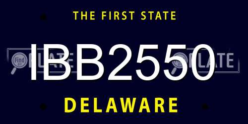 IBB2550 Delaware License Plate