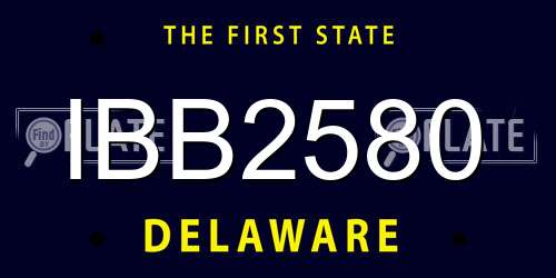 IBB2580 Delaware License Plate