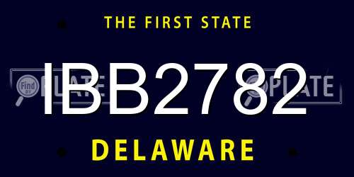 IBB2782 Delaware License Plate