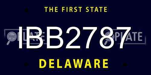 IBB2787 Delaware License Plate