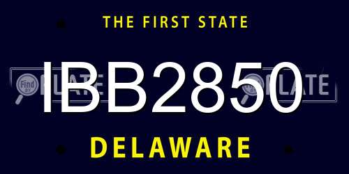 IBB2850 Delaware License Plate