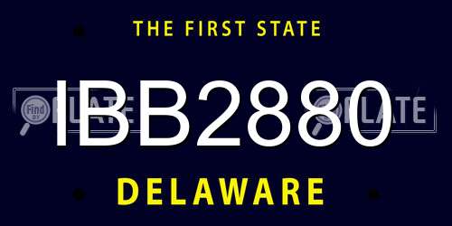 IBB2880 Delaware License Plate