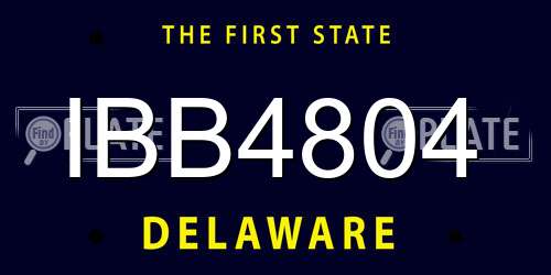 IBB4804 Delaware License Plate